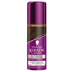 Schwarzkopf Keratin Color Root Spray bottle for quick gray coverage on dark brown hair