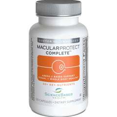 ScienceBased Health MacularProtect Complete bottle front promotes daily eye nutrition and overall wellness.