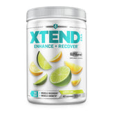Scivation Xtend Original BCAAs Lemon Lime bottle highlighting refreshing hydration during training.