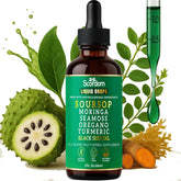 SCORDOM Soursop Bitters bottle front showing vegan 10-in-1 blend