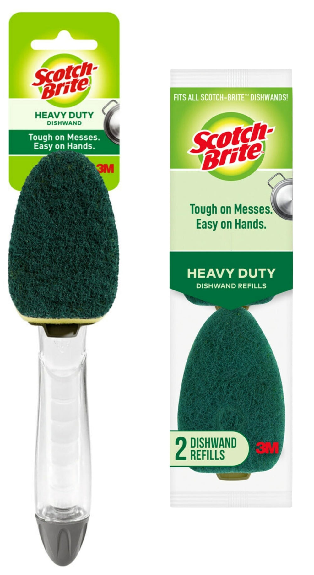 Scotch-Brite Heavy Duty Dishwand wand for tough messes with strong scrubbing power.