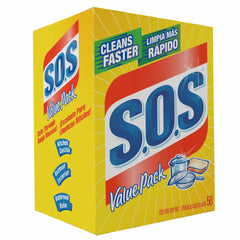 Scotch-Brite S.O.S steel wool soap pad tackles tough grease on pots and pans.