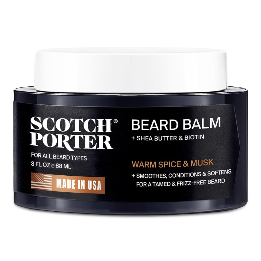 Scotch Porter Conditioning Beard Balm jar for easy daily beard conditioning