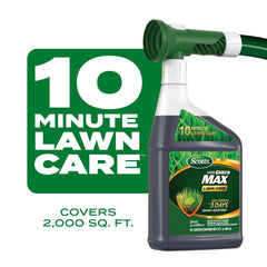 Even spray demonstrates coverage up to 2000 square feet with Scotts product.