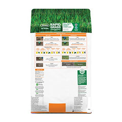 Scotts spreader applying Rapid Grass demonstrates uniform coverage for an even start.