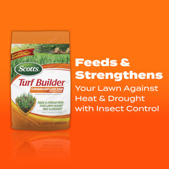 Scotts Turf Builder SummerGuard insect control protects against listed lawn bugs.