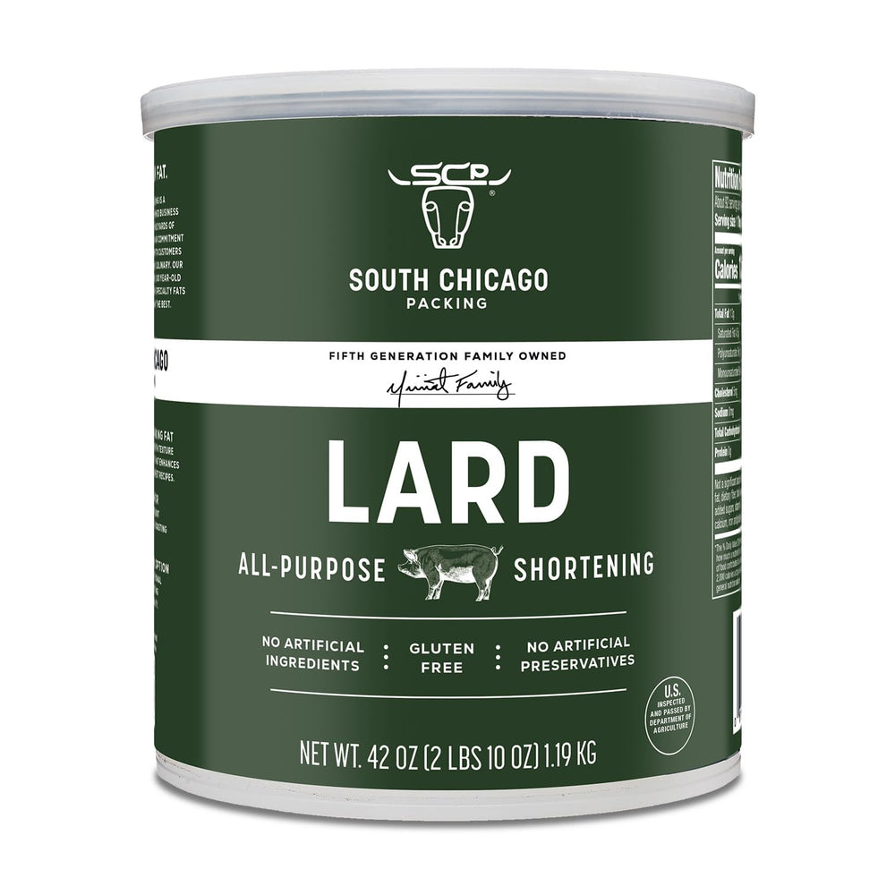SCP Lard 42oz can shown for versatile baking and frying.