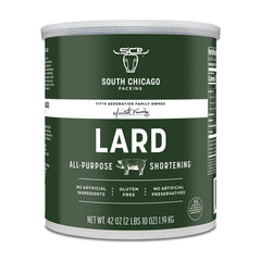 SCP Lard 42oz can shown for versatile baking and frying.
