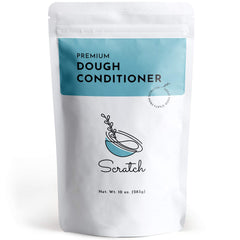 Scratch Premium Dough Conditioner bottle improves dough texture for smoother loaves