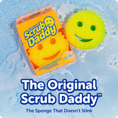 Close-up of Scrub Daddy FlexTexture foam for cold and warm water use.