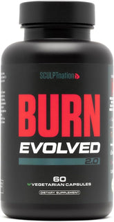 Sculpt Nation Burn bottle front view highlighting daytime metabolism support.