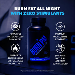 Sculpt Nation Burn PM capsules ready for evening use before bed