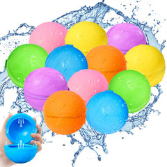 SCUATANBE 12Pcs reusable water balloons with quick-fill for fast outdoor play