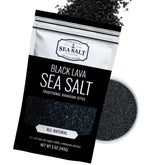 Sea Salt Superstore Black Lava Charcoal bottle showing versatile finishing salt