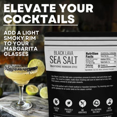 Black lava Hawaiian salt gracing a grilling setup for a subtle smoky finish.