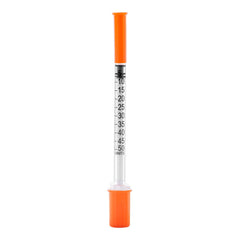 Searvgrh U100 0.5ml syringe with needle in sterile packaging for precision tasks.