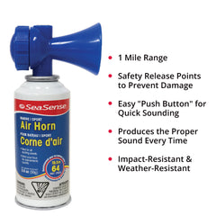 SeaSense Air Horn large trumpet body withstands wind and rain