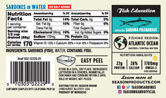 Season Sardines wild-caught can highlighting sustainable protein.