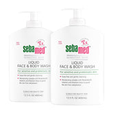 SEBAMED liquid face and body wash pump bottle offers gentle daily cleansing.