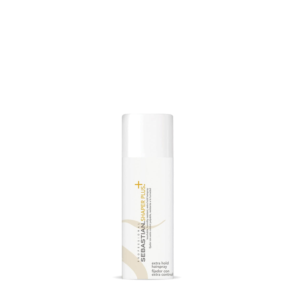 Sebastian Shaper Plus Mini bottle on vanity delivering humidity-resistant hold