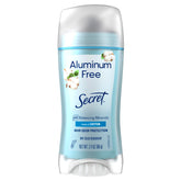 Secret aluminum-free deodorant for women bottle showing smooth glide and cotton scent