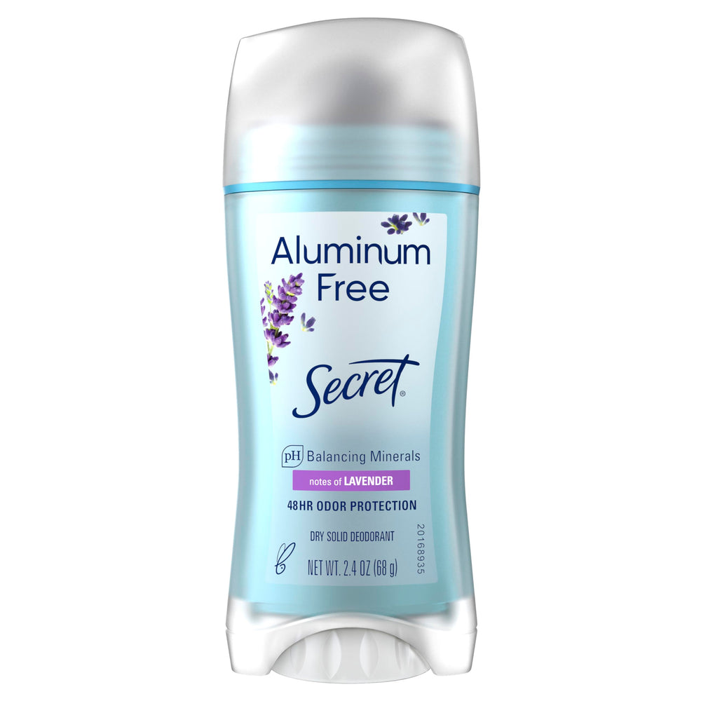 Secret Aluminum Free Deodorant for Women front label showing lavender-scent branding