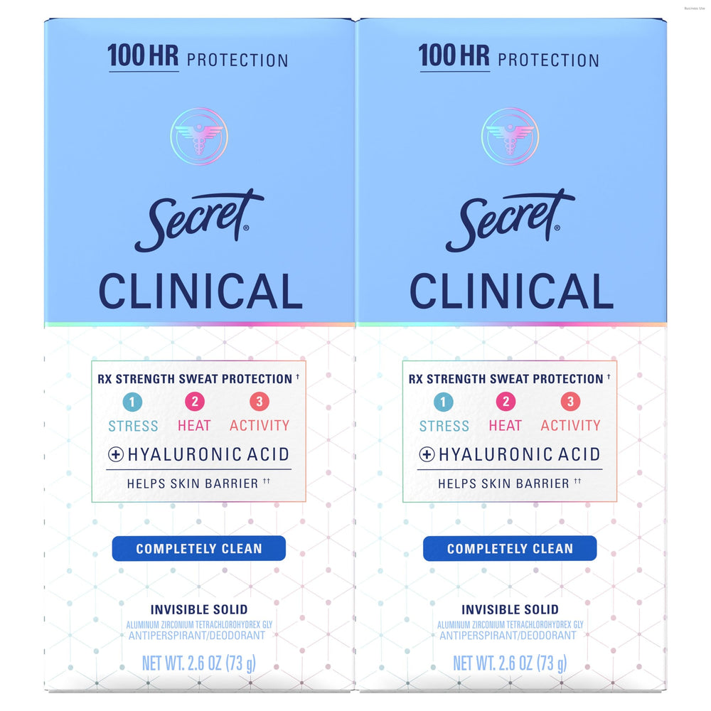 Secret Clinical Strength 2-pack bottle front showing all-day dryness