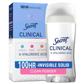 Secret Clinical Strength deodorant stick front view showing sleek daily wear packaging