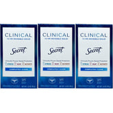Secret Clinical Strength Invisible Solid Deodorant three-pack box for reliable protection