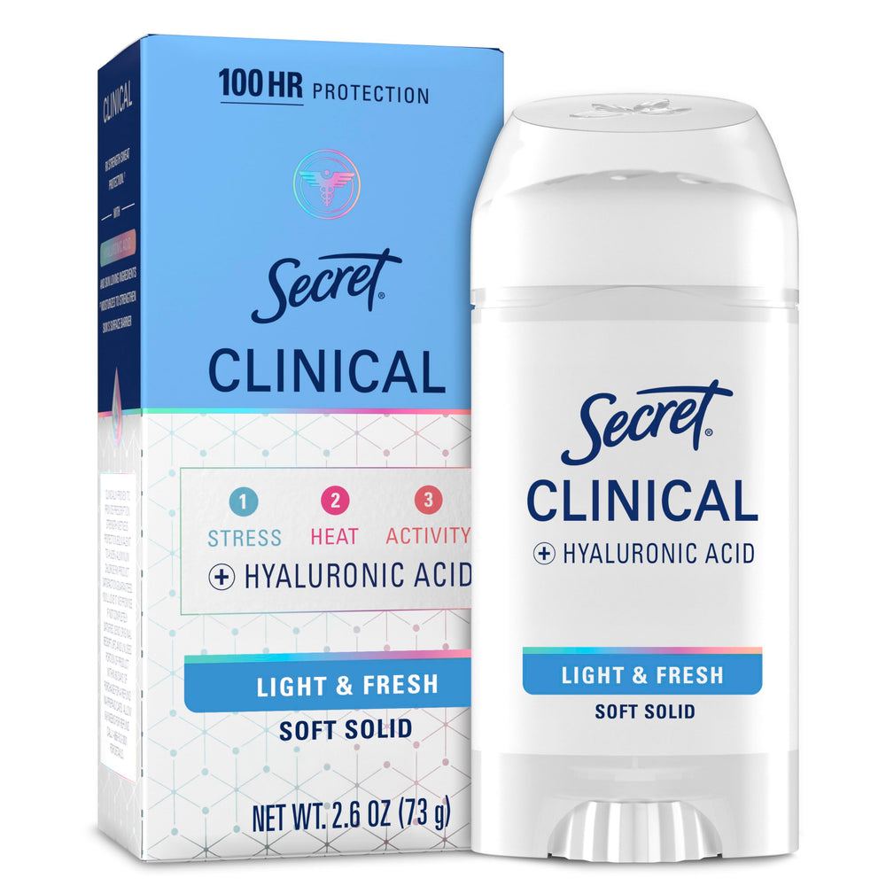 Secret Clinical Strength packaging displaying trusted protection for busy mornings.