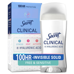 Secret Clinical Strength Women bottle showing all-day protection and confident wear