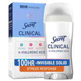 Secret Clinical Strength underarm application showing invisible protection.