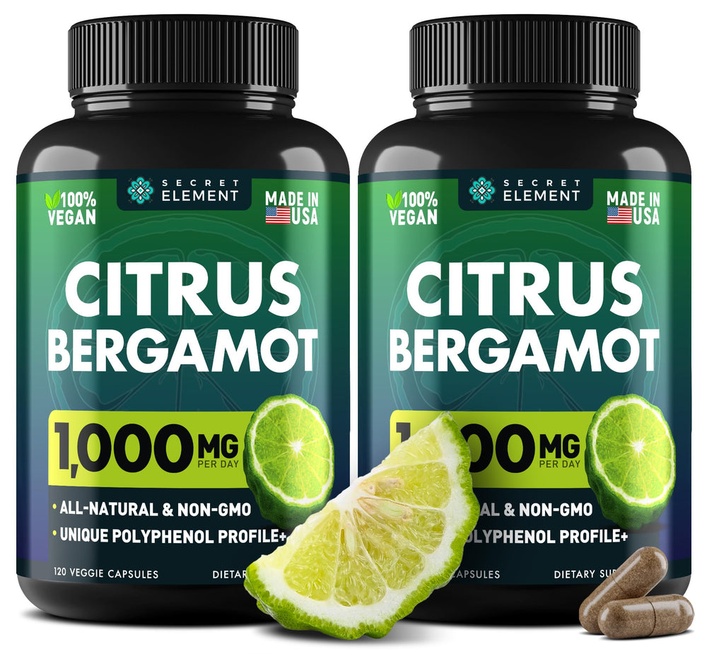 Secret Element Citrus Bergamot 1000mg bottle front view for daily circulatory support.