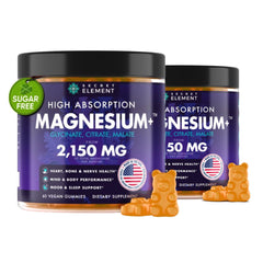 Secret Element magnesium gummies jar view for daily wellness support.