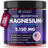 Secret Element magnesium glycinate gummies bottle highlighting high absorption for daily wellness.