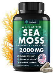 Secret Element Sea Moss Capsules bottle for an easy daily wellness routine