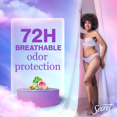 Secret Fresh 72-hour odor protection label indicates extended freshness.