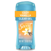 Secret Fresh antiperspirant clear gel application for instant freshness and no residue on skin.