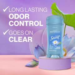 Secret Fresh clear gel deodorant applying smoothly for mess-free wear.
