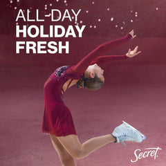 Secret Fresh Holiday cap close-up emphasizes easy grip and travel-friendly design.