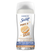 Secret holiday aluminum-free deodorant stick provides all-day protection.