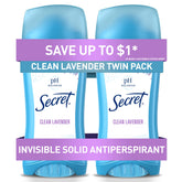 Secret invisible solid Clean Lavender bottle for daylong discreet protection.
