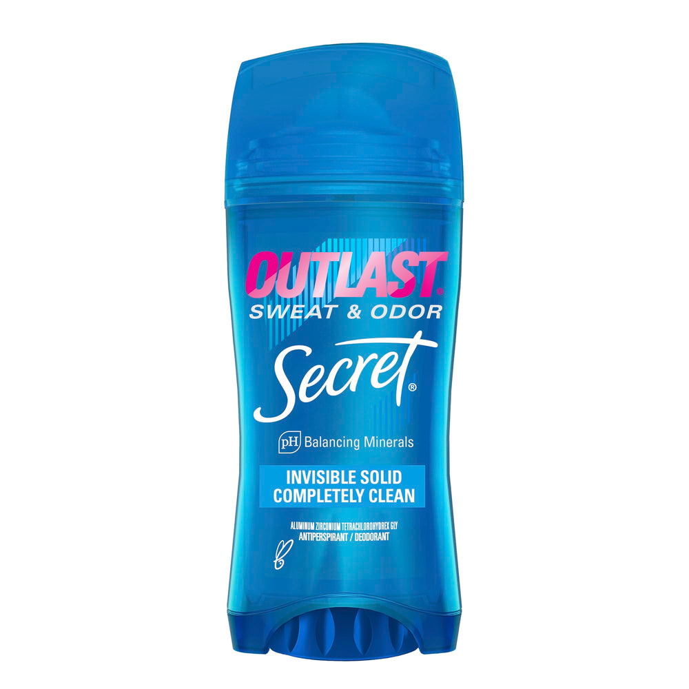Secret Outlast invisible solid application shows a dry, stain-free finish.