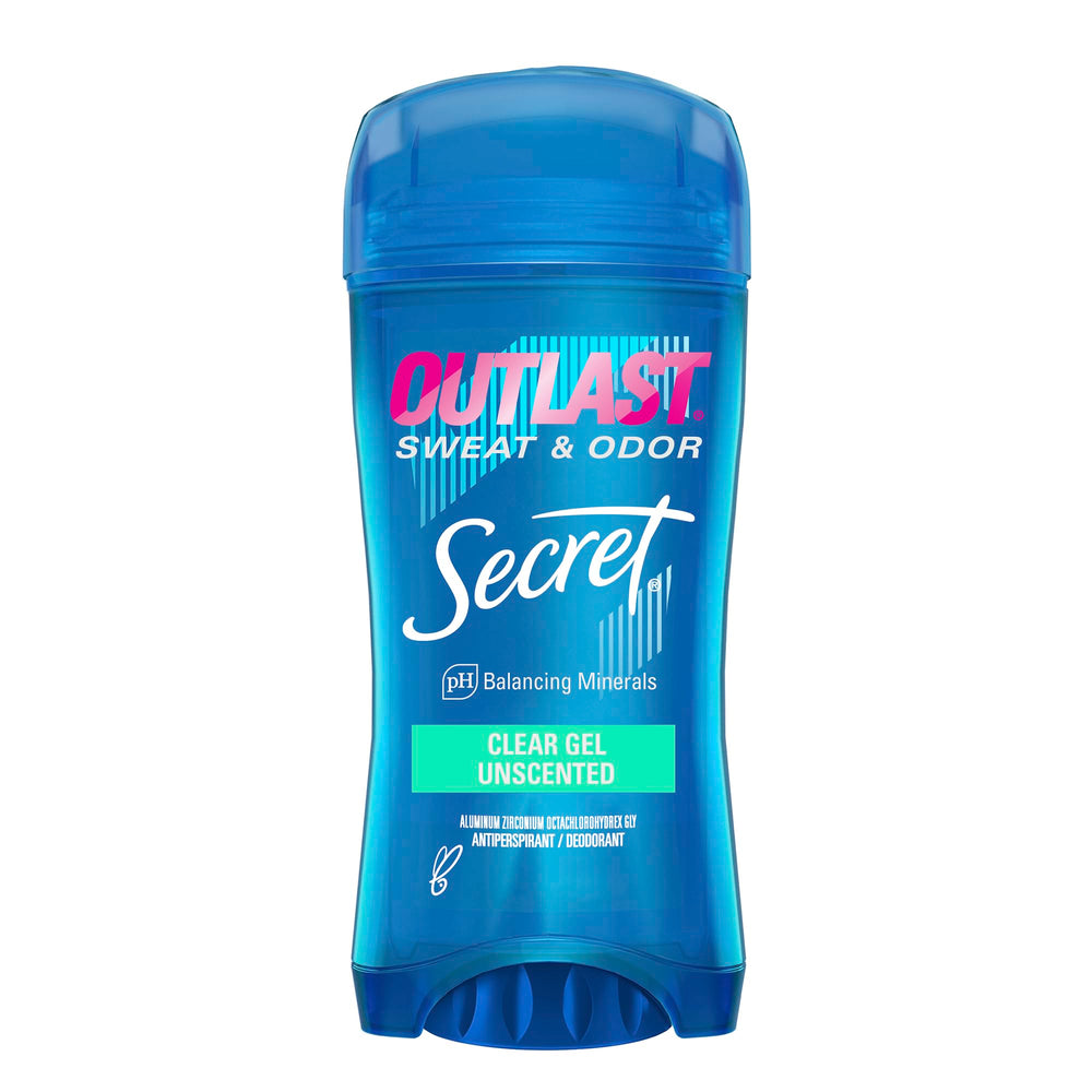 Secret Outlast unscented clear gel bottle for long-lasting protection
