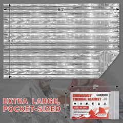 SecuCaptain survival blanket mylar-reflection enhances heat retention during cold nights.