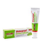 Secure denture adhesive aloe vera tube close-up showing soothing comfort