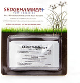 Sedgehammer Plus 13.5g pack ready for lawn treatment targeting nutsedge quickly.