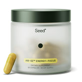 Seed AM-02 Energy + Focus bottle on shelf for sustained daytime energy.