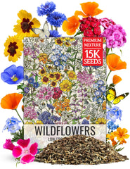 Seed Needs low-growing wildflower blend seed pack front shows vibrant pollinator-friendly colors.