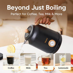 Seehot kettle with spout filter for smooth pours and clean-tasting beverages.